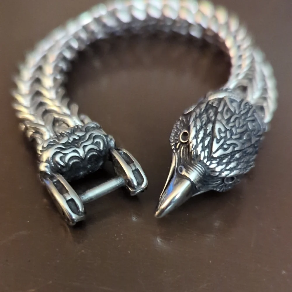 Silver Eagle Head Bracelet